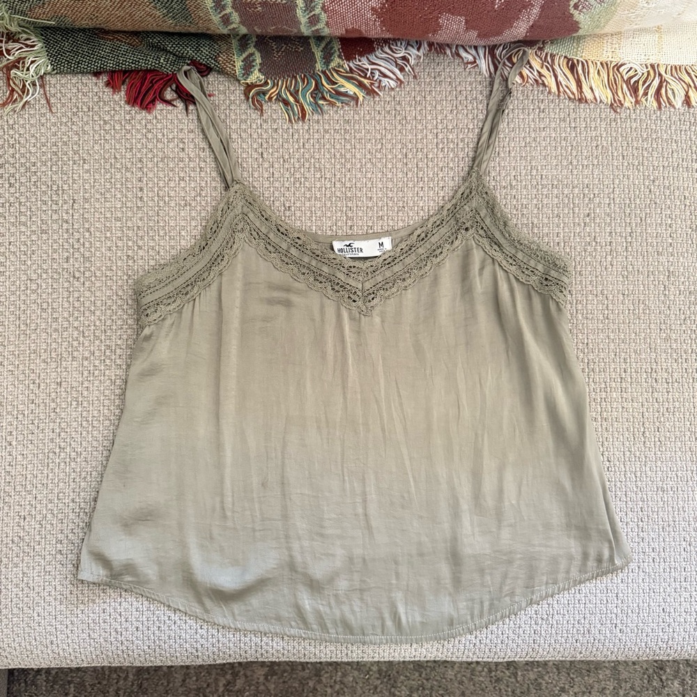 Hollister Sage Green Lace Cami Top